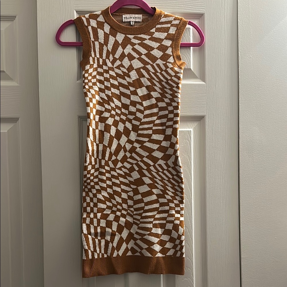 Willow Brown and White Knit Top